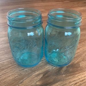 Blue Glass Ball Perfect Mason 1913- 1915 American Heritage Jars Set of 2